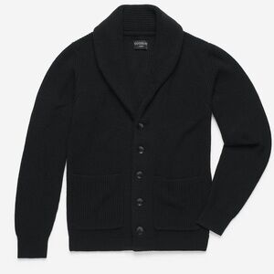 Wool Black Shawl Collar Sweater